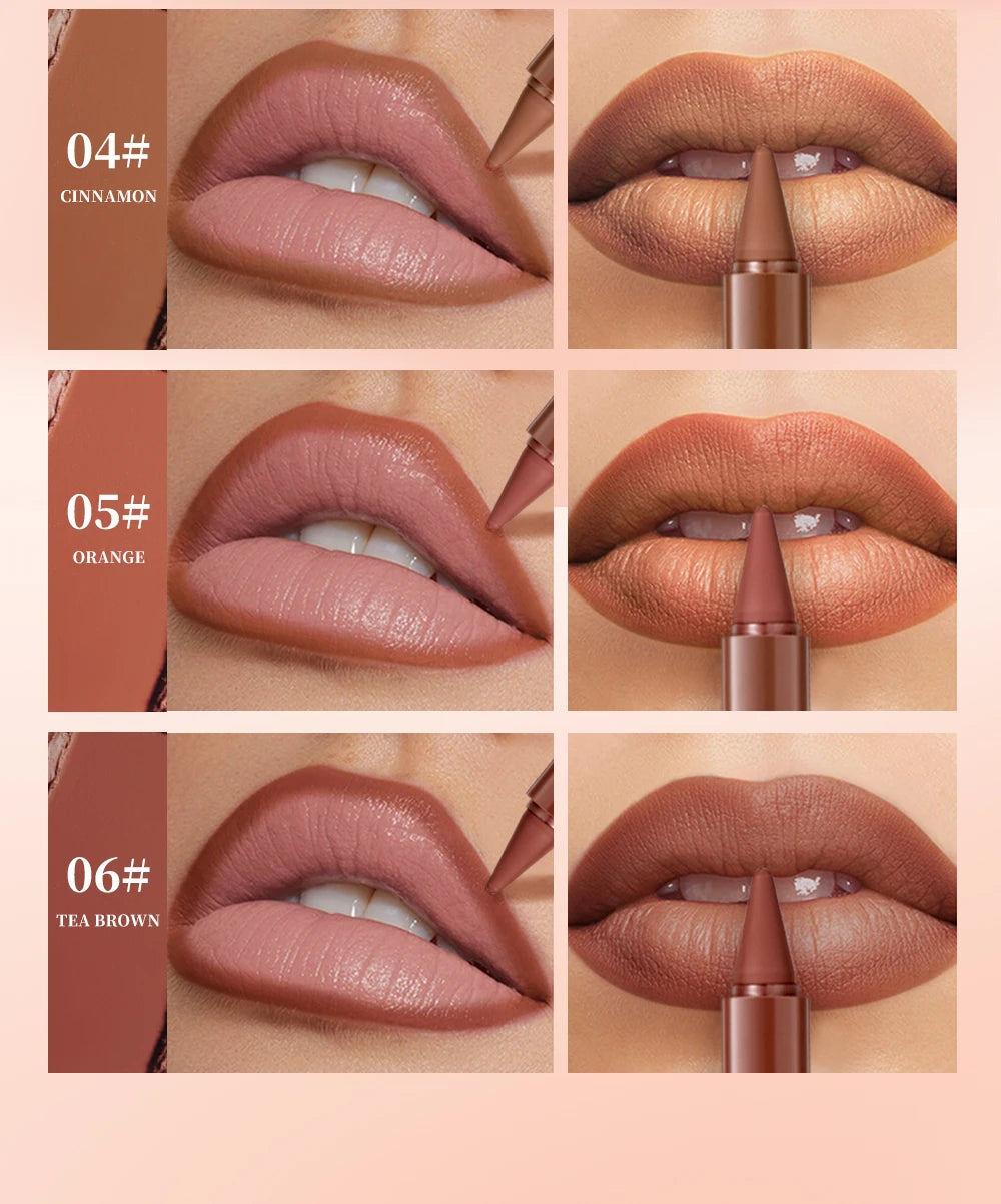 Twist-Up Lip Liner & Lipstick Pen – Multipurpose Velvet Matte Waterproof Lip Contour & Powder Blusher Rouge Makeup