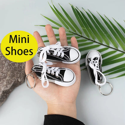 12-Piece Mini Shoe Keychains – Cloth Material Shoe Key Rings Set