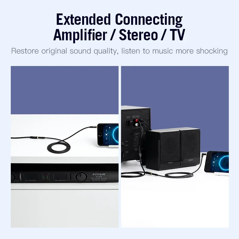 Vention 3.5mm to 2 RCA Audio Cable – Female to Male AUX Splitter Jack Cord for TV, Amplifier & Home Theater Stereo Connection
