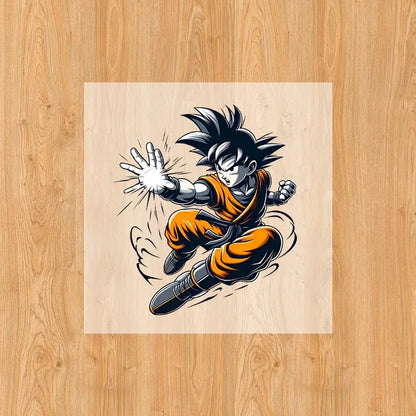 Dragon Ball Goku Heat Transfer Sticker – DIY Anime Iron-On Patch for T-Shirts & Sweatshirts