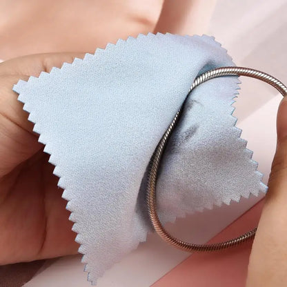 50pcs Silver Polishing Cloths 10x6.5cm & 8x8cm – Soft Cleaning Wipes for Necklaces, Rings & Jewelry Care