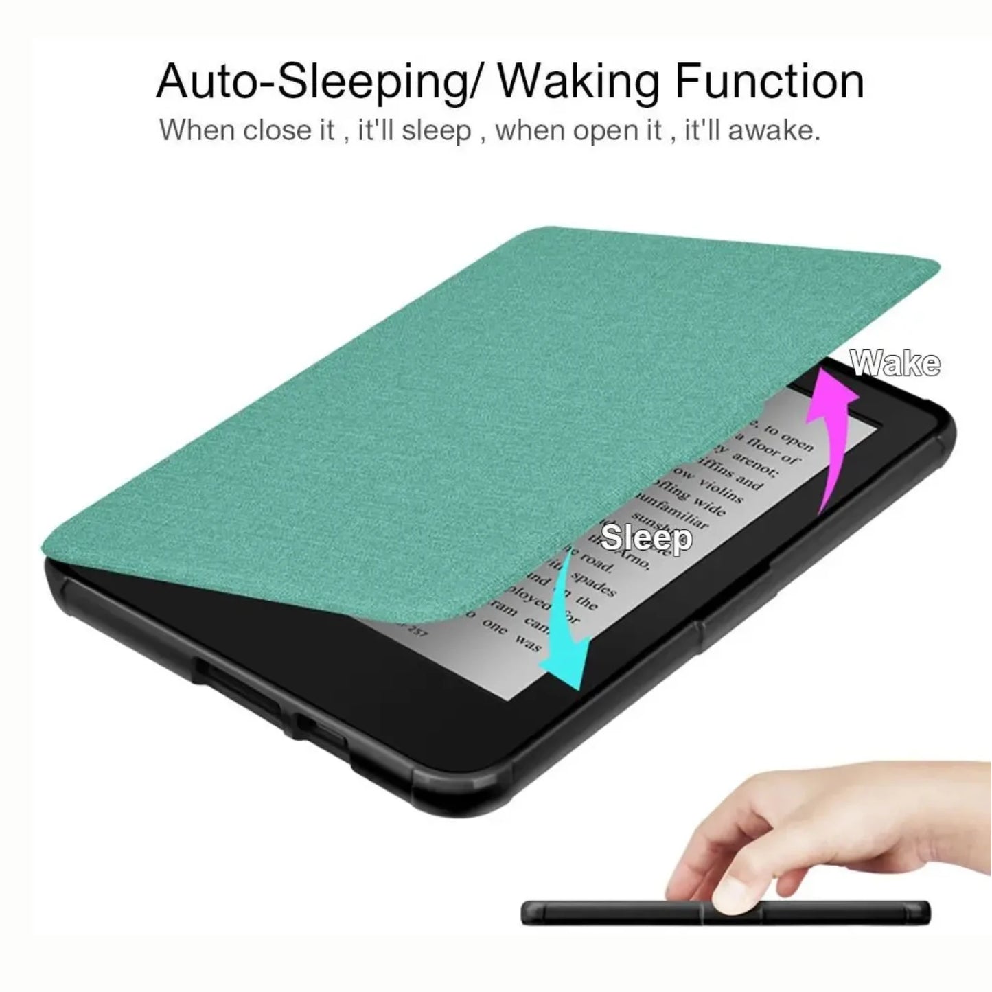 Case for Kobo Clara Colour BW 2024 & 2E – 6" Sleep/Wake Ebook Cover with Hand Strap Holder (N367/N365/N506)