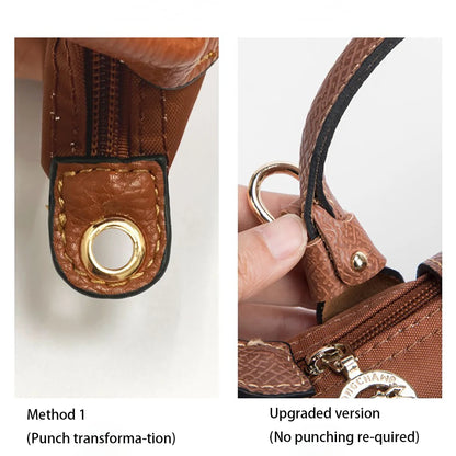 1 Set Genuine Leather Bag Strap for Longchamp Mini - Punch-Free Shoulder Strap for Crossbody Transformation, Bag Accessories