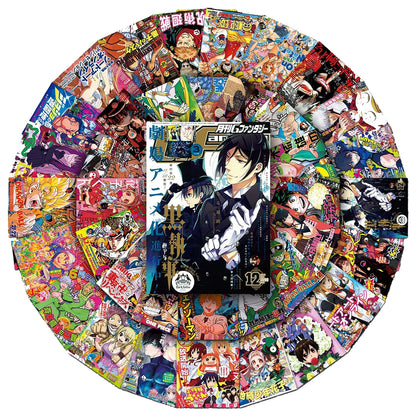 Anime Sticker Pack - One Piece Jujutsu Kaisen Dragon Ball Cartoon Decals for Kids DIY Car Wall Laptop Decoration