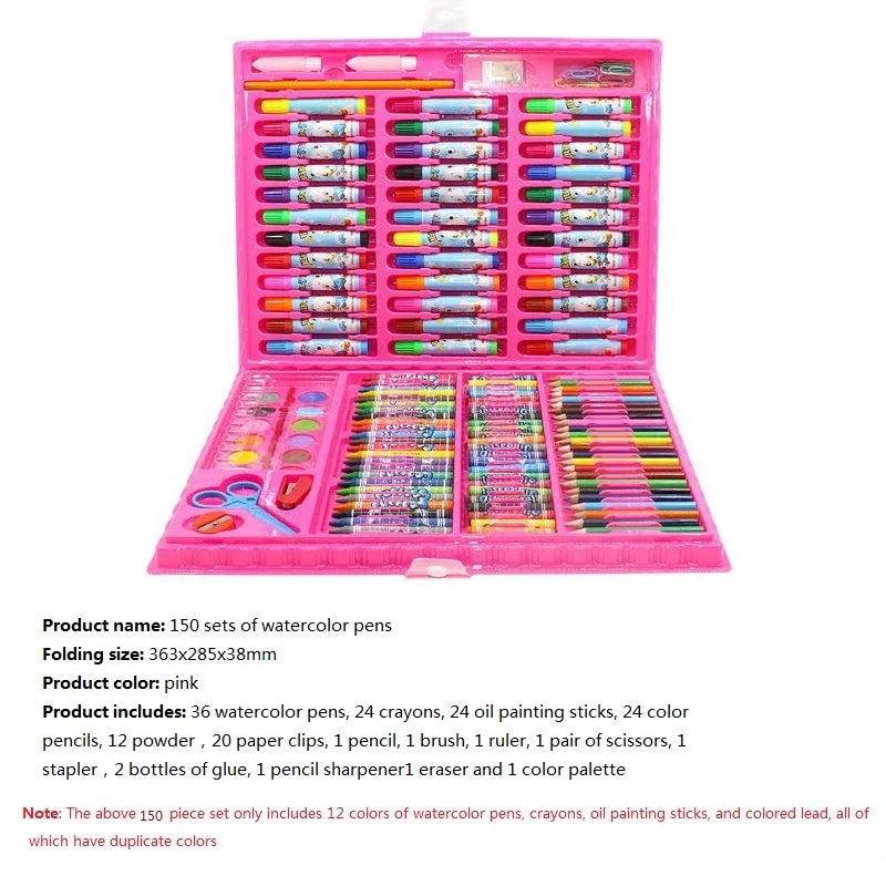 Children's Drawing Set – 208/150/86PCS Sketch & Doodle Art DIY Toolkit with Portable Case, Non-Toxic Gift for Kids