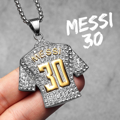 Football Legends Necklace – Messi, Cristiano Ronaldo, Neymar, Mbappé & Haaland Stainless Steel Pendant Chain Fashion Jewelry Gift for Men