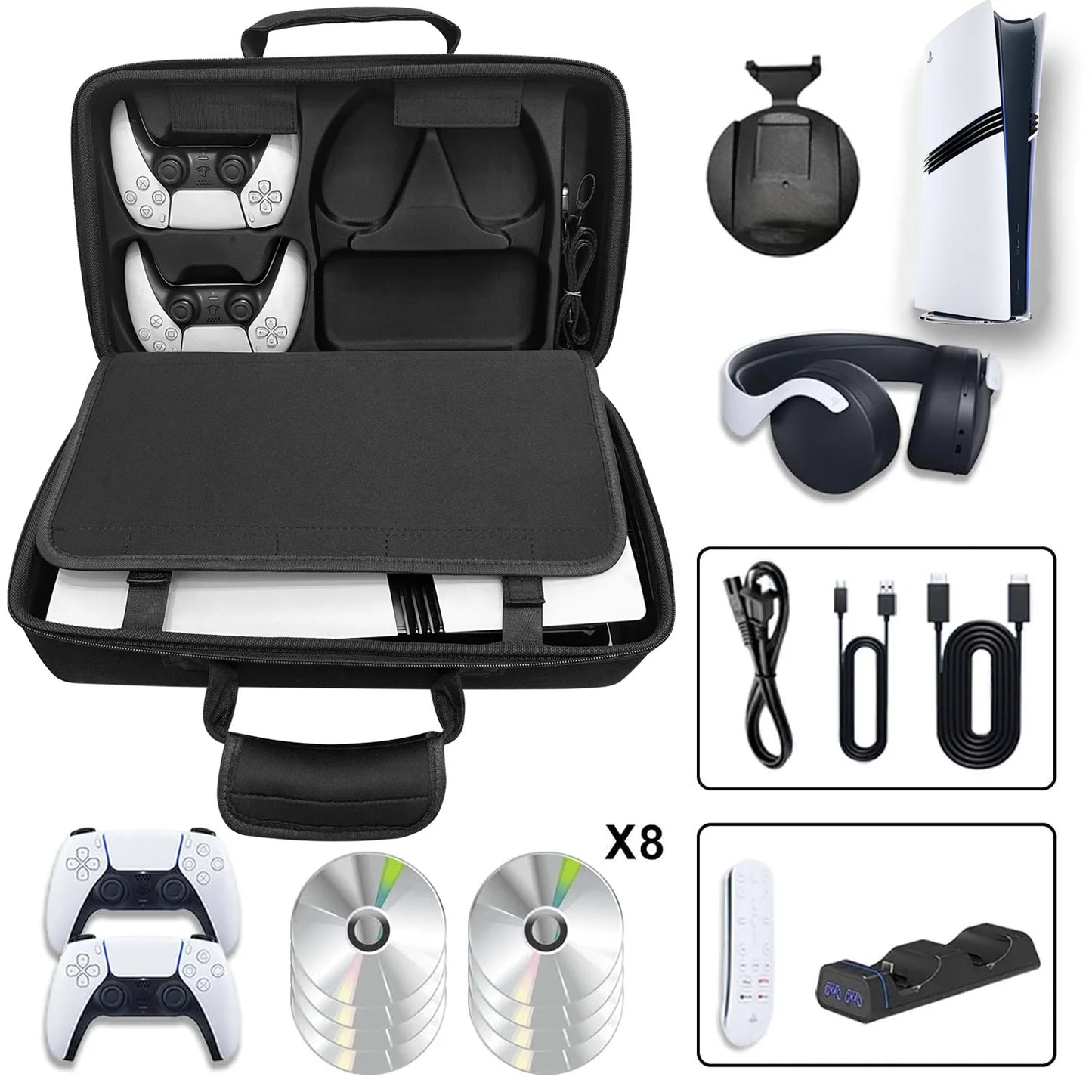 PS5 Pro Storage Bag – Portable EVA Shockproof Shoulder Bag, Anti-Drop Storage Box for Console & Accessories