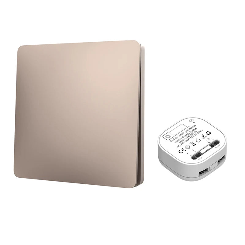 RF433 Frameless Large Panel Self-Powered Wireless Switch – Battery-Free Waterproof Outdoor Kinetic Light Control