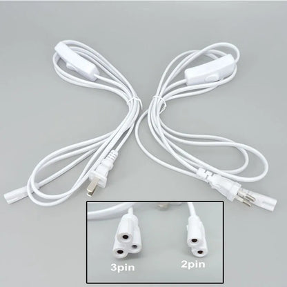 2/3 Pin AC Switch Cable – ON/OFF Power Extension Wire for T5/T8 LED Tube Lighting with EU/US Plug Connector