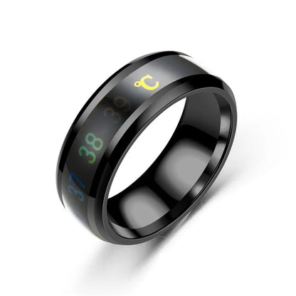 Smart Stainless Steel Mood Ring – Temperature Sensitive Couple Ring, Waterproof Intelligent Color Changing Jewelry Accessories
