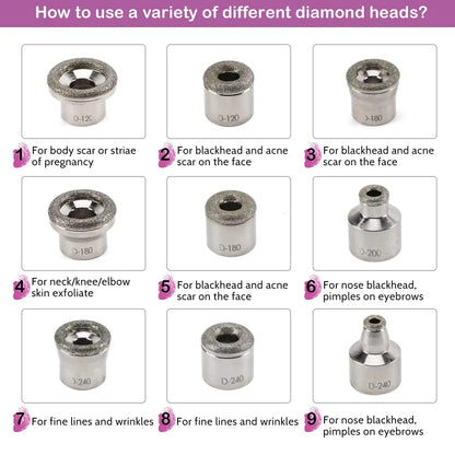 Diamond Microdermabrasion Machine – 65-68cmHg Suction Professional Facial Skin Care Equipment for Home Use
