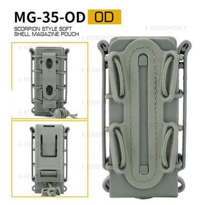 Tactical 9mm Single Magazine Pouch – MOLLE Clip, Quick Release FastMag Holder for P226, Glock 17/19, Beretta M9/PX4, Hunting Gear