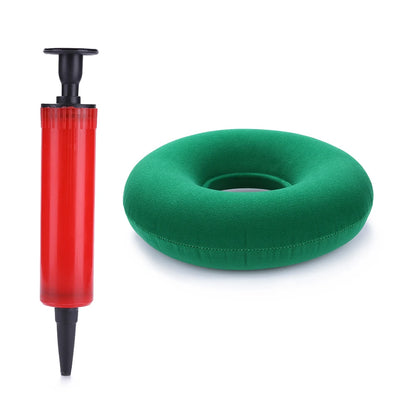 35cm Inflatable Hip Support Cushion – Medical Hemorrhoid Donut Seat Pad with Pump, Anti-Bedsore Round Massage Pillow