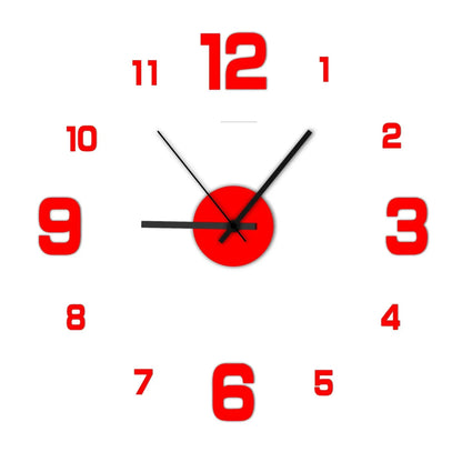 Creative Frameless DIY Wall Clock — Silent Modern Home & Office Wall Decoration for Living Room, Bedroom, and Art Spaces