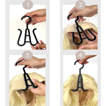 6pcs Long Hair Extension Storage Bags | Non-Woven Dust-Proof Carrier with Plastic Hanger for Home & Salon Organization