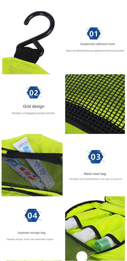Hanging Waterproof Toiletry Bag – Large Travel Cosmetic & Makeup Organizer for Men & Women
