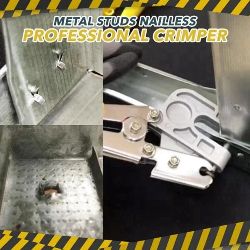 Metal Stud Crimper - Aluminum Alloy Ceiling Punching Pliers, Plaster Drywall Tools for Fastening Metal Double Handed Keel