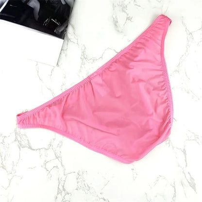 Men’s Ice Silk Low Waist Underwear – Breathable Translucent Comfort Bikini Briefs with Support Pouch (M–XXL) Fitness Fit