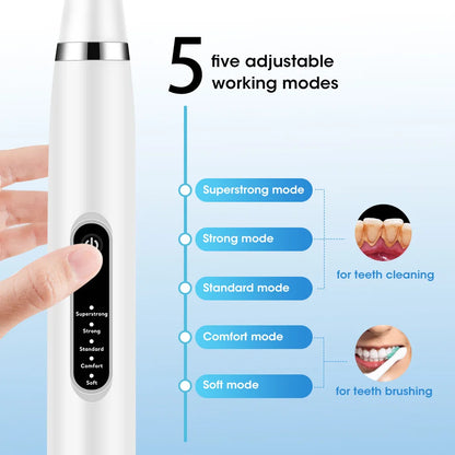Electric Tooth Whitening Brush – Sonic Teeth Cleaner, Dental Scaler, Plaque & Calculus Remover Kit
