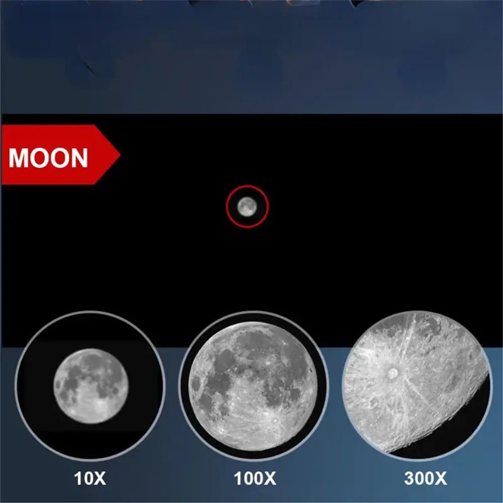 Professional HD 10–300x Zoom Monocular Telescope – Long Range Portable Scope for Outdoor Adventures & Wildlife Viewing