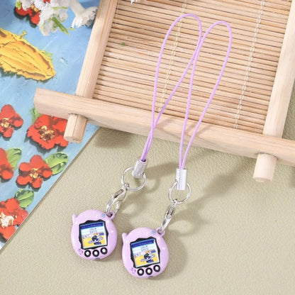 Mini Tamagotchi Alloy Keychain Pendant - Kawaii Miniature Virtual Pet Charm for Phones, Dolls and DIY Decorations