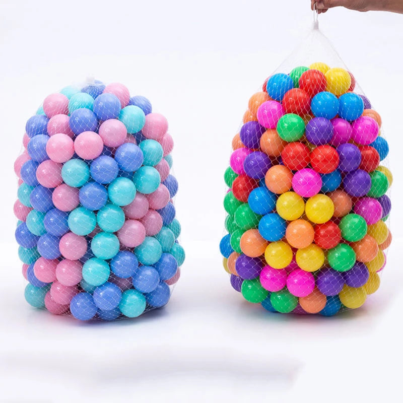 Colorful Baby Plastic Balls — Water Pool & Ocean Wave Balls with Basketball Hoop for Kids, Outdoor Tent Playhouse Toys