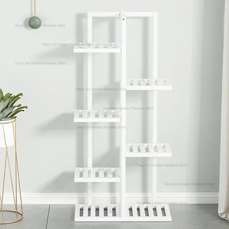 Nordic Wooden Plant Shelves - Indoor Flower Shelf for Living Room, Balcony, Garden Furniture, FYPS