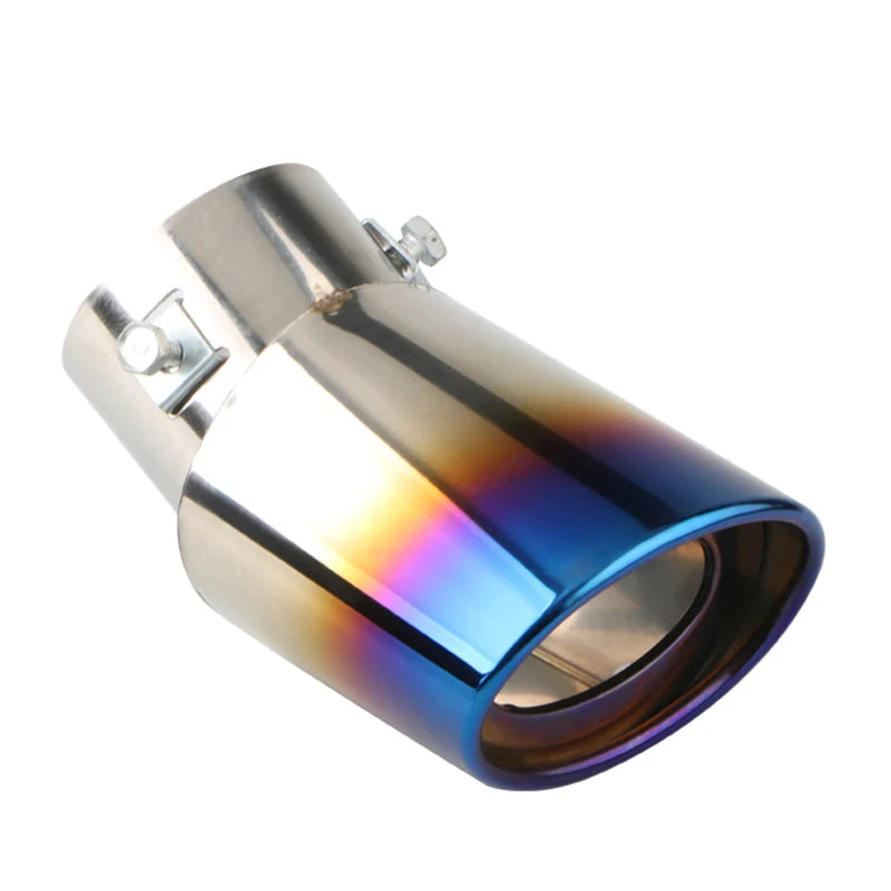 2.5" Stainless Steel Car Exhaust Muffler Tip – Chrome Rear Tail Pipe for Most Vehicles