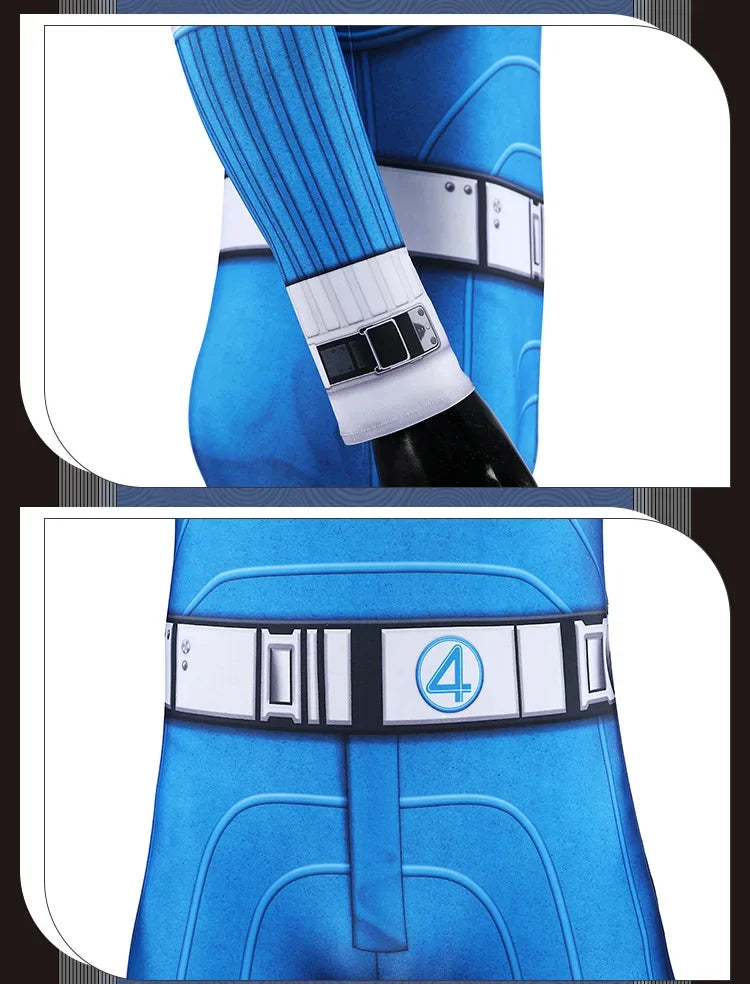 Fantastic Four Thing & Reed Richards Cosplay Costume – Blue Invisible Man Jumpsuit for Halloween & Superhero Events
