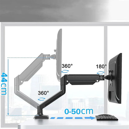 Dual Monitor Desk Mount – Mechanical Arm, VESA 100x100mm, Height Adjustable, Supports 32" Screens & 19.8 lbs per Screen