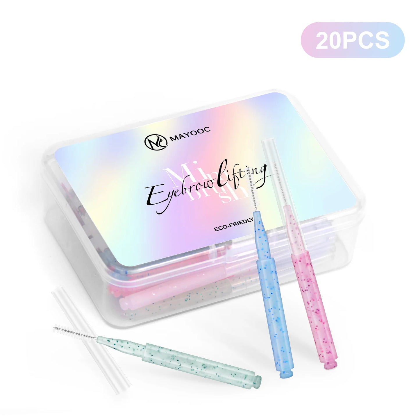 MAYOOC Mini Eyebrow Brush – Disposable Brow Lifting & Perm Brushes, Bendable Micro Eyelash Applicators Tools