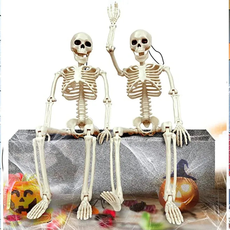 40cm Posable Human Skeleton Decoration - Halloween Horror Prop for Haunted Houses, Parties, and DIY Displays