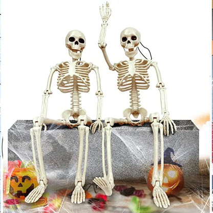 40cm Posable Human Skeleton Decoration - Halloween Horror Prop for Haunted Houses, Parties, and DIY Displays