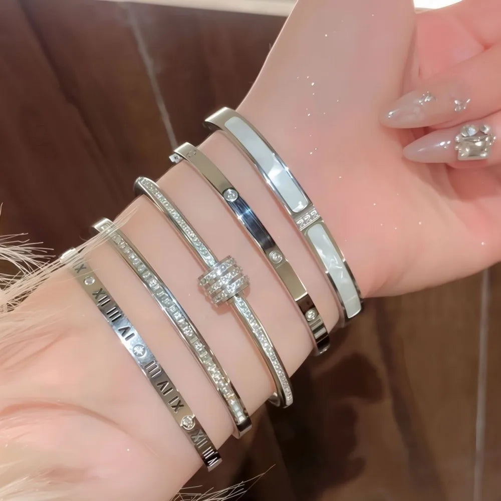Classic Multi-Style Stainless Steel Bracelet Set for Women – Stackable Fashion Jewelry for Daily Wear