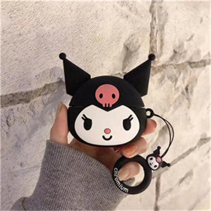 3D Cartoon Silicone Case for AirPods 4 (2024) & AirPods Pro 2/3 — Protective Earphone Charging Cover with Hook