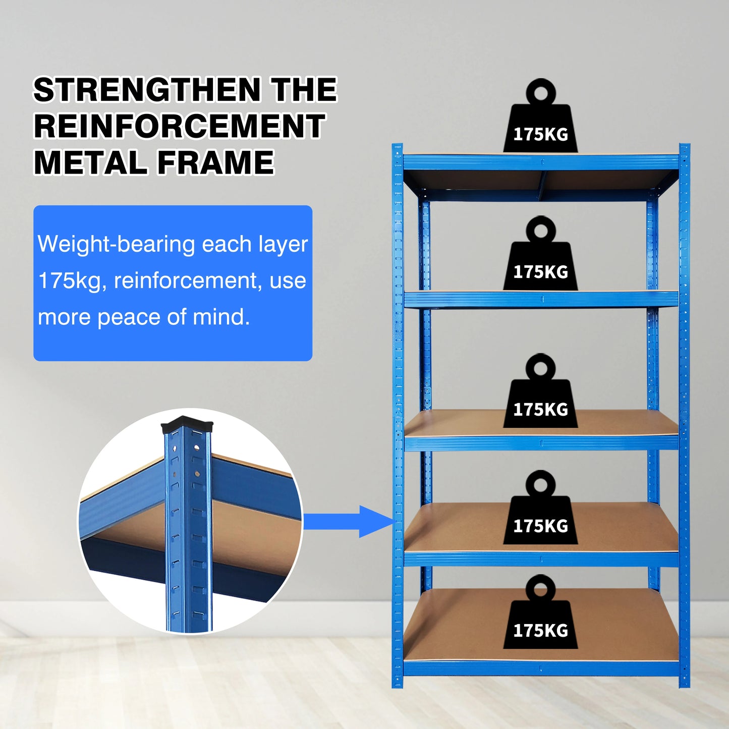 60"x28"x12" Heavy Duty 5-Tier Metal Storage Shelf Unit – Boltless Design, Easy to Assemble