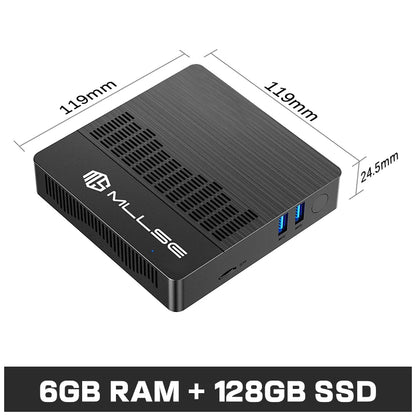 MLLSE Mini PC M2 Air – Intel Gemini Lake N4000, 6GB RAM, 128GB ROM, Dual-Band WiFi, Bluetooth, Windows 11