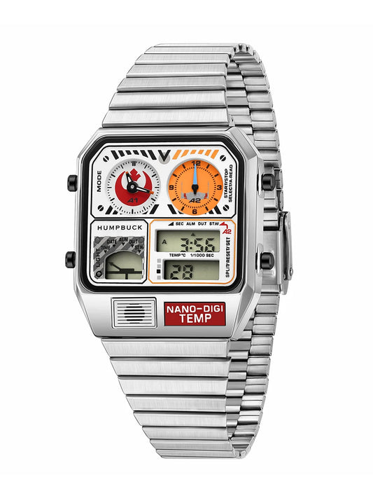 HUMPBUCK Men’s Digital Watch – Multifunctional Classic Wristwatch with Temperature, Stopwatch, Dual Time & Calendar