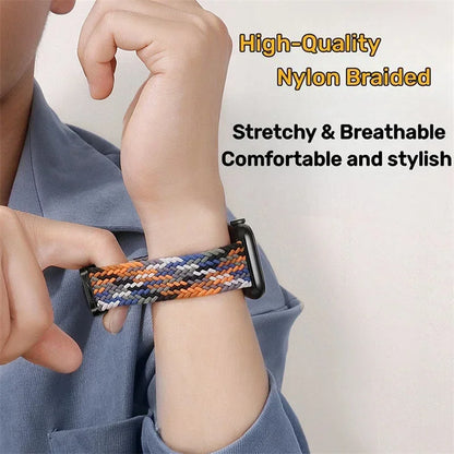 Braided Nylon Magnetic Apple Watch Band – Adjustable Sport Loop Strap for iWatch Series SE 6–10 & Ultra 2 (38mm–49mm)