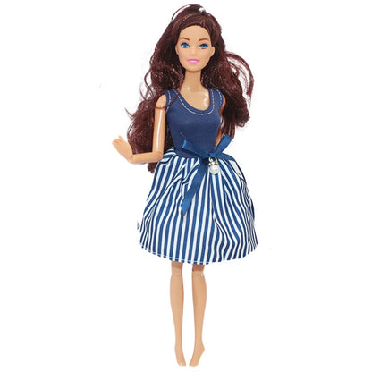 30cm Girl Doll with Joints — 11.5-inch Fashion Rainbow Skirt Full Dress-Up Toy for Girls