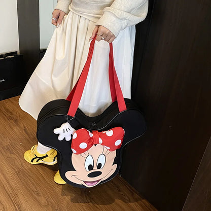 Disney Women’s Cartoon Canvas Shopping Bag – Large Capacity Fashion Shoulder Handbag Tote for Everyday Use for Women
