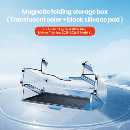 YZ Tesla Model 3/Y Highland Juniper Magnetic Under Screen Storage Box - Hidden Tray Organizer