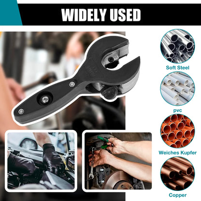 8–29mm Ratchet Tube Cutter – DIY Copper, Aluminum & PVC Pipe Cutting Tool with Deburring Accessories