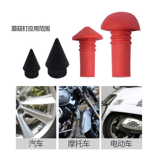Universal Mushroom Tubeless Tire Repair Kit — Red & Black 7mm/8mm Rubber Plugs for Car Tire Repair