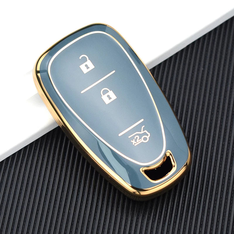 TPU Car Key Case Cover – Compatible with Chevrolet Malibu, Blazer, Traverse, Seeker, Onix, Equinox, Volt, Bolt, Trax, Orlando, Cruze, Spark, Sonic, Camaro