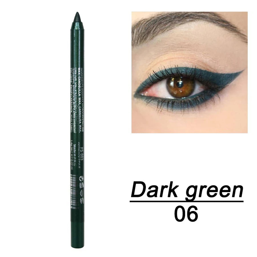 14 Color Metallic Eyeliner Pen – High Pigmented, Pearly Shimmer, Smokey & Punk Style, Long-Lasting & Waterproof