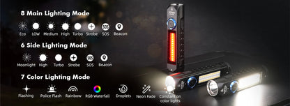 Sofirn IF23 PRO RGB Flashlight – 5000 Lumen XHP70B LED, 21700 USB-C Rechargeable Torch with Magnetic Base