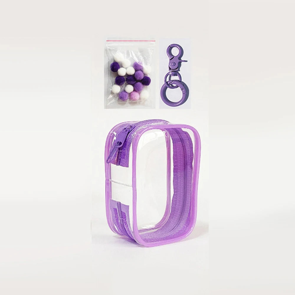 Transparent Jewelry Organizer Box – Plastic Storage Pouch with Keychain, Dustproof Case, Cute Doll Bag for Accessories