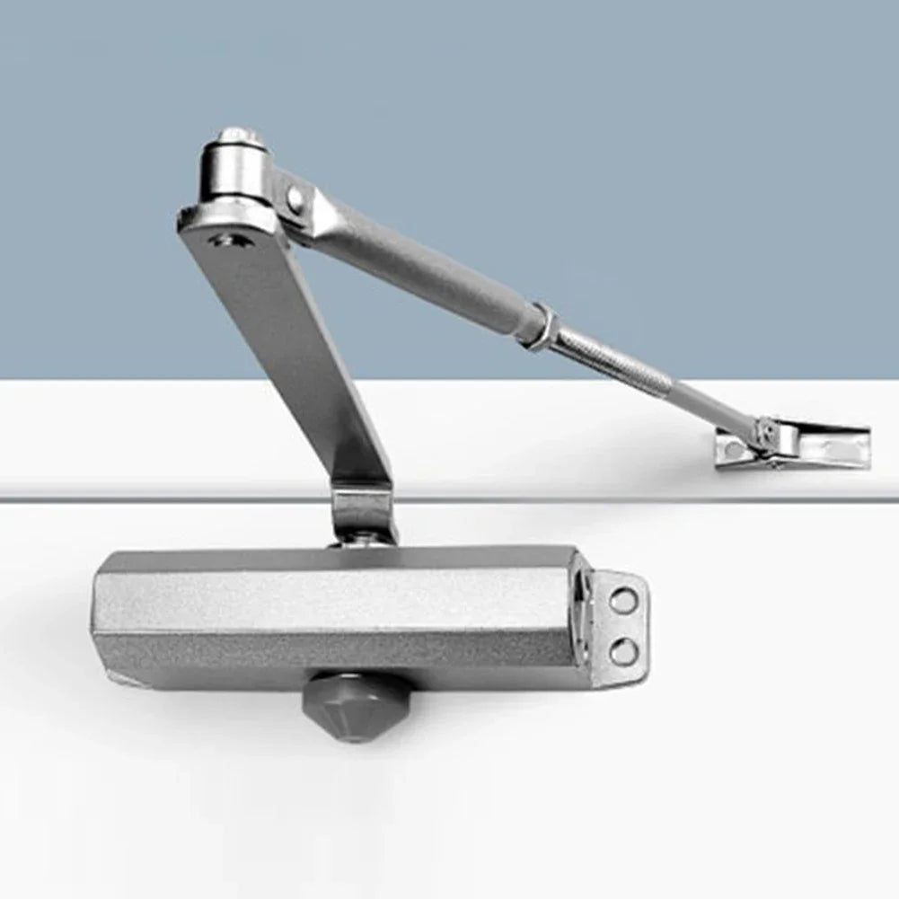 25-85KG Hydraulic Automatic Door Closer - Adjustable Speed, Positioning Door Stop & Protective Holder Hardware (1PCS)
