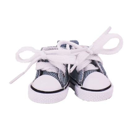 3.8cm Doll Canvas & Leather Shoes for 17cm Labubu Dolls – Cute Doll Clothes Accessories & Gift for Girls